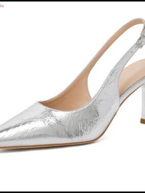 Women's Slingback Stiletto Heels Pointed Toe Buckle Pump Dressy